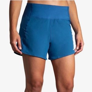 New Brooks Womens Chaser 5” Athletic Running Shorts blue Ash color, size medium